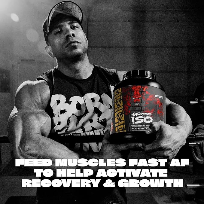 Mutant Hardcore ISO Whey Protein Isolate Powder Acts Fast to Help Recover Build Muscle Bulk and Strength 1.6 lb Vanilla Ice Cream