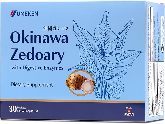 Umeken Okinawa Zedoary – Purple Turmeric with Fermented Cabbage Extract Bitter Melon and 5 Digestive Enzymes Gut &amp Digestive Health Supplement 1-Month Supply 30 Count