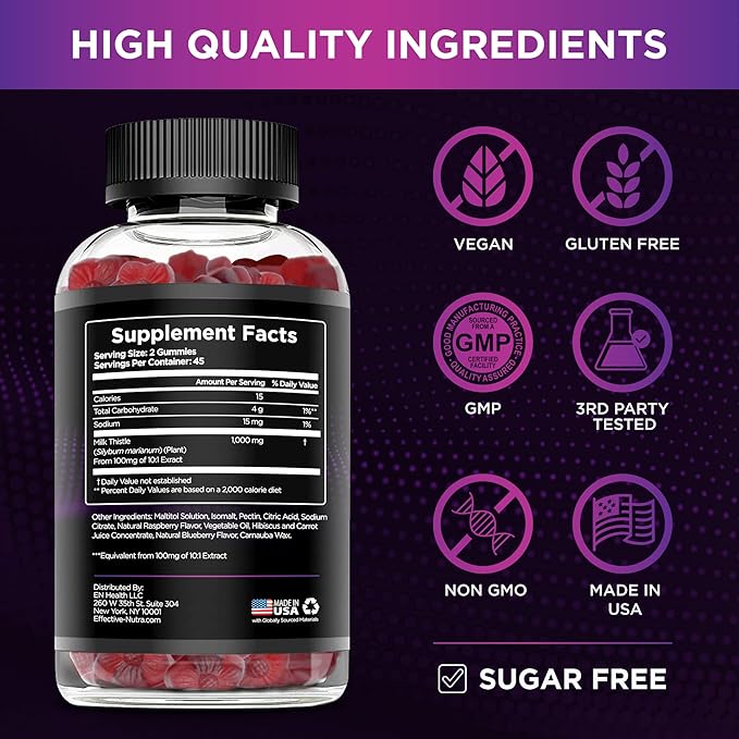 EFFECTIVE NUTRA Mushroom Gummies &amp Milk Thistle Gummies