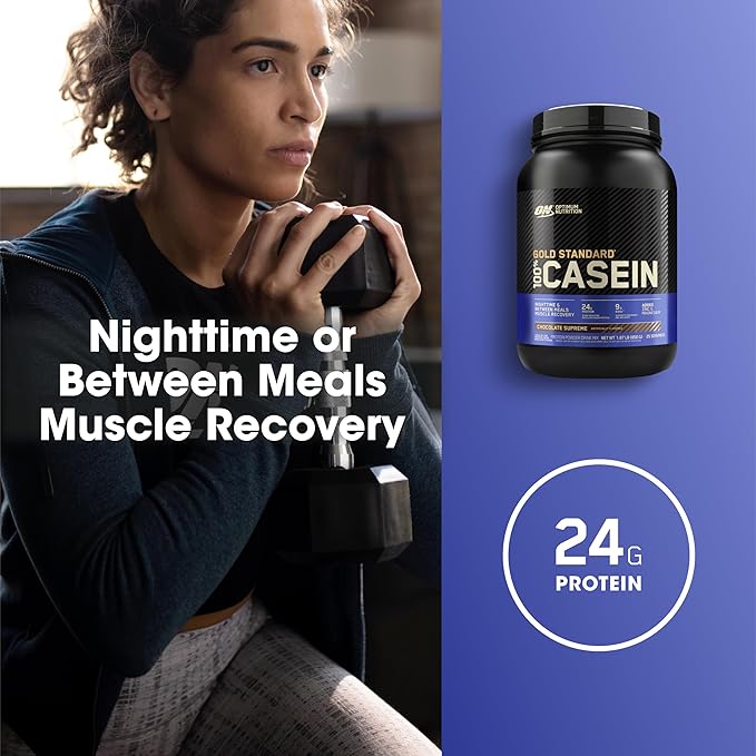 Optimum Nutrition Gold Standard 100% Micellar Casein Protein Powder Slow Digesting Helps Keep You Full Overnight Muscle Recovery Chocolate Supreme 2 Pound (Packaging May Vary)