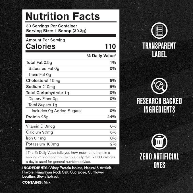 Jacked Factory Authentic ISO Whey Protein Isolate Powder - Low Carb Non-GMO Muscle Building Protein w/No Fillers Post Workout Recovery - 30 Servings Vanilla