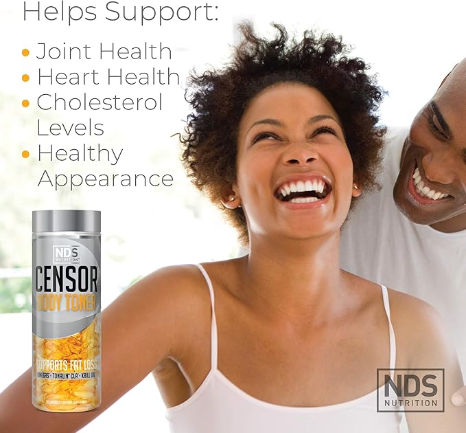 Censor NDS Nutrition Fat Loss and Body Toner with CLA Fish Oil Safflower and Omega 3-6-9 Blend - Dietary Supplement for Improved Energy Metabolism and Health - 180 Softgels