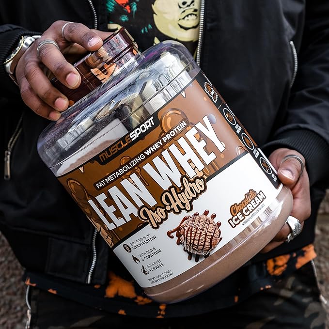 Musclesport Lean Whey Revolution™ Protein Powder - Whey Protein Isolate - Low Calorie Low Carb Low Fat Incredible Flavors - 25g Protein per Scoop - 5lb Chocolate Ice Cream
