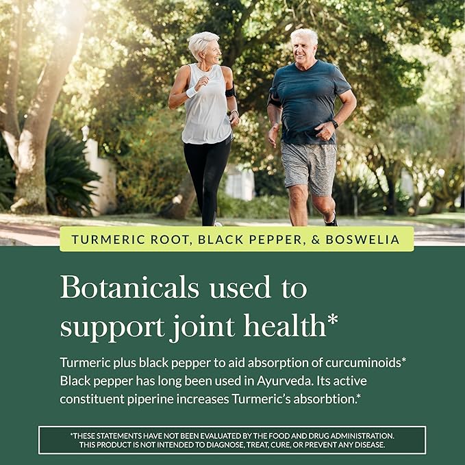 Gaia Herbs Turmeric Supreme Joint Health - Joint Support Supplement with Cucumber Quercetin Black Pepper Ginger Root Curcuminoids &amp More* - 120 Liquid Phyto-Caps (60 Servings)