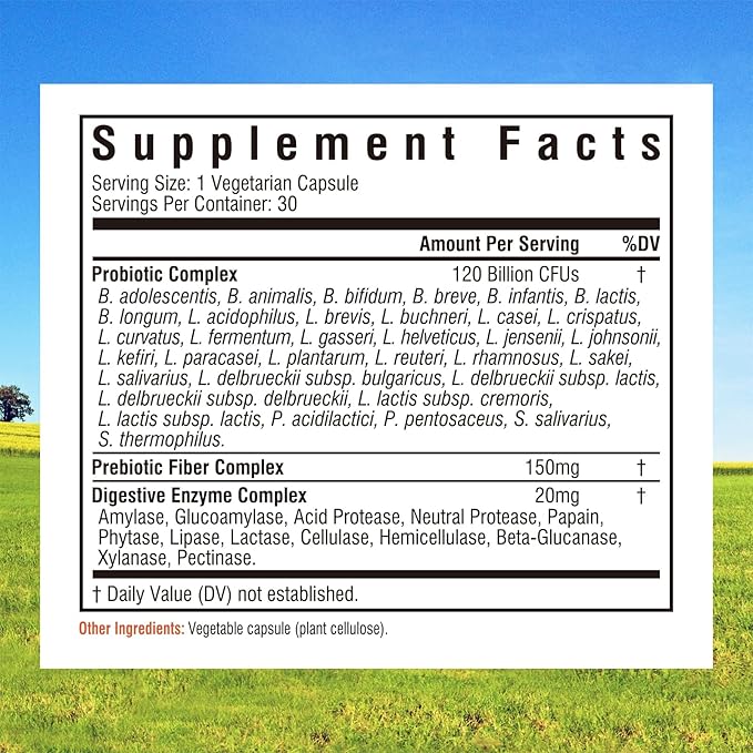 Innate Vitality Magnesium Glycinate &amp Probiotics 120 Billion Bundle Non-GMO No Gluten Dairy Soy &amp Vegan Magnesium (120 Caps) &amp Probiotic (30 Caps)