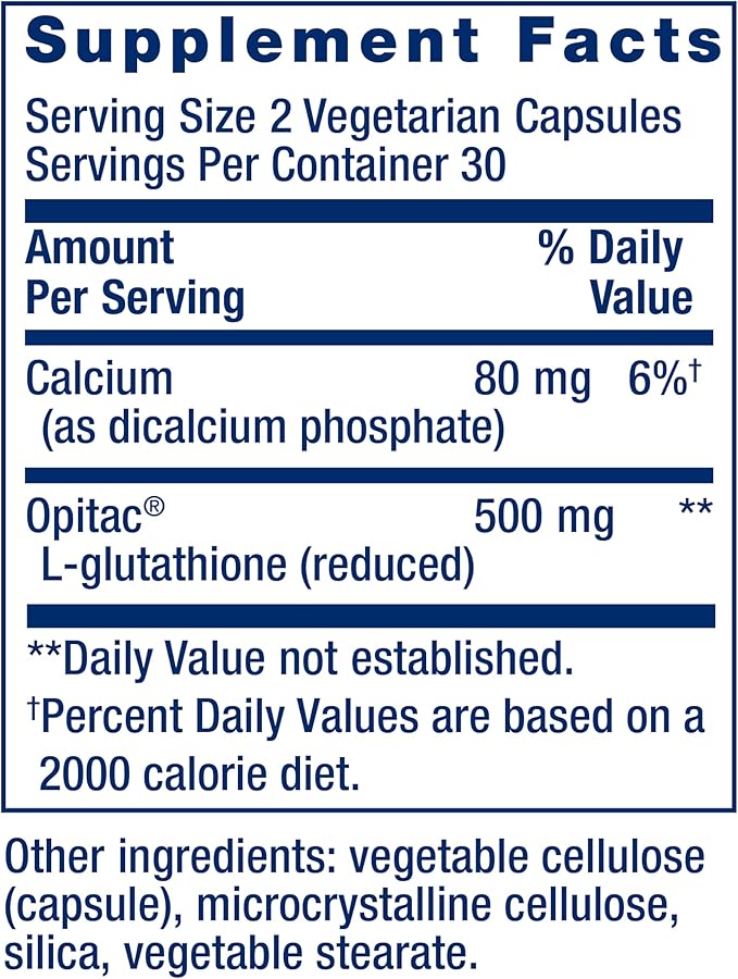 Life Extension Glutathione 500 mg – Glutathione Capsules Antioxidant Supplement Oxidative Stress Active Reduced Form – Gluten-Free Non-GMO Vegetarian – 60 Capsules