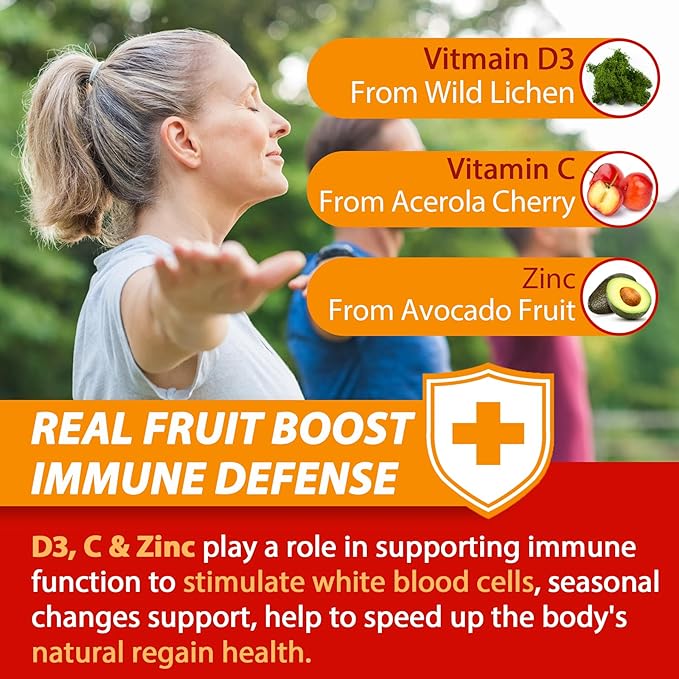 Sugar Free C + D3 + Zinc Immune Gummies + Sugar Free CoQ10 200mg Filled Gummies