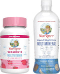 MaryRuth's Multivitamin Gummies for Women (Strawberry) &amp Liquid Nighttime Multimineral (Coconut 32oz) | Clean Label Project Verified® | Vegan | Beauty Bedtime Routine &amp Overall Health