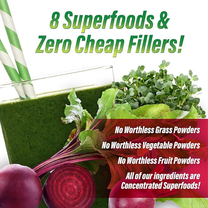 Myogenix MyoVite SuperGreens – Greens Powder Daily Supplement – Enhance Digestion Strengthen Immunity &amp Improve Alkalinity – Locally Grown Greens – Berry Tropical (30 Servings)
