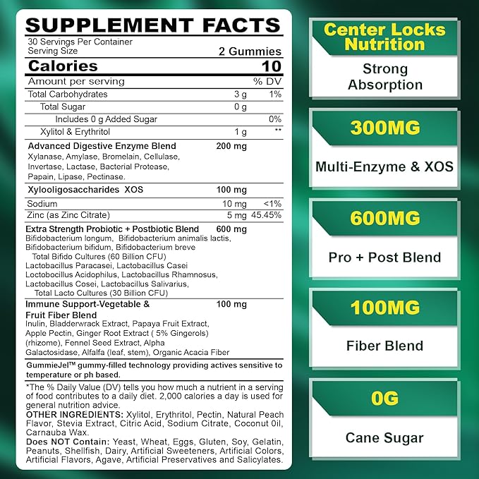 Sugar Free Calcium Gummies 120 Counts &amp Digestive Enzymes Gummies 60 Counts