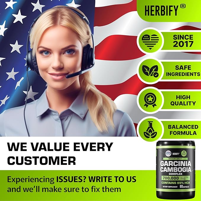 Garcinia Cambogia Wellness Support Supplement for Women &amp Men - Herbal Extract with Antioxidant Properties - Energy Booster for Daily Vitality and Digestive Support - 60 Count