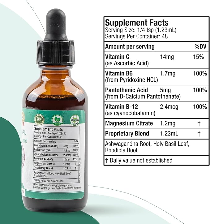 Active Adrenal + NoctuRest - Supports Adrenal Health + Sleep- Liquid Delivery for Better Absorption - Rhodiola Hops Holy Basil Melatonin Ashwagandha &amp More!