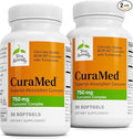 Terry Naturally CuraMed 750mg - Antioxidant Supplement for Brain &amp Heart Health - Supplement with High-Potency Curcumin Complex - Kidney Liver &amp Immune Health Support - 30 Softgels (Pack of 2