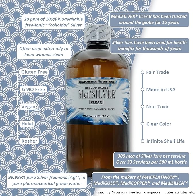 True Free Ionic Colloidal Silver Dietary Supplement - 5 U.S. Gallons in Opaque BPA -Free Plastic Carboy