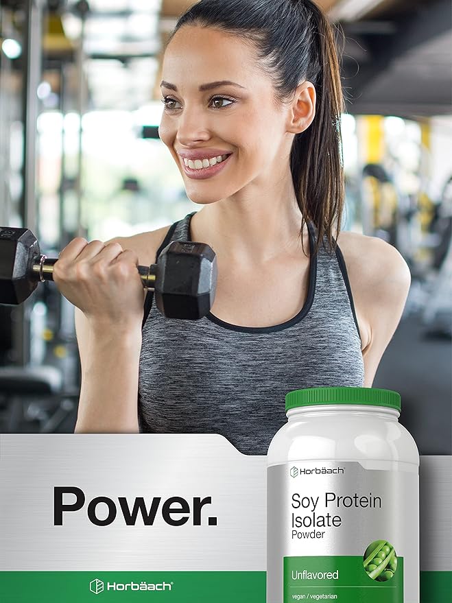 Horbaach Soy Protein Isolate Powder | Vegan &amp Unflavored | for Smoothies Shakes Baking and Cooking | 3 lb | Vegetarian Non-GMO Gluten Free