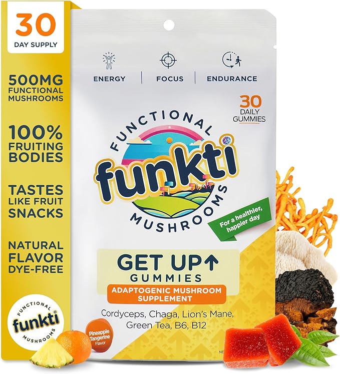Get Up Mushroom Gummies for Focus &amp Get Down Gummies for Sleep Bundle 60ct