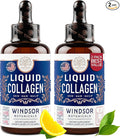 Concentrated Liquid Collagen Peptides Supplement - 30000mcg Hydrolyzed Liquid Collagen for Women plus Biotin Hair Skin Nail Support - Sublingual Drops or Natural Lemon Drink 2x2oz