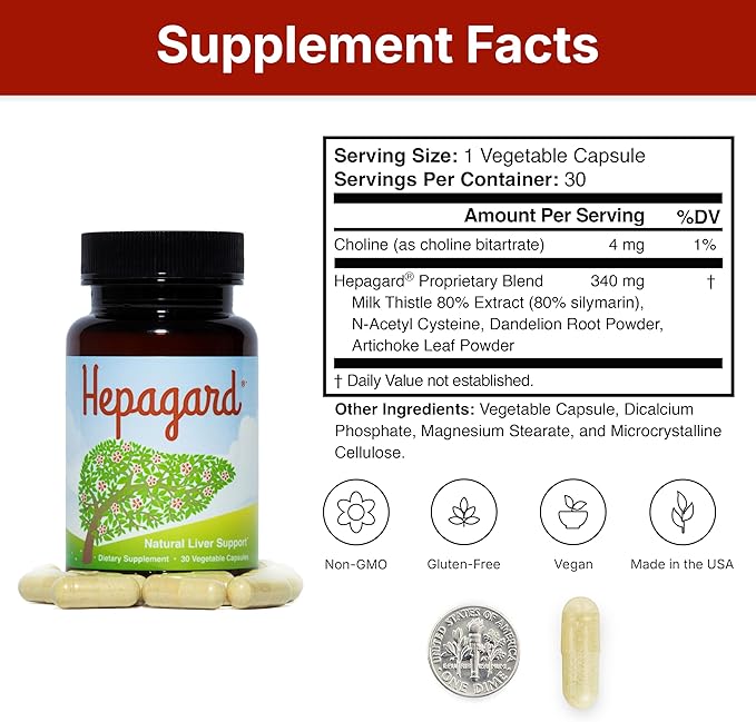 Hepagard - Natural Liver Support Supplement with N-Acetyl Cysteine (NAC) - Non-GMO Vegan Gluten-Free
