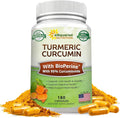 aSquared Nutrition Turmeric Curcumin 1300mg with BioPerine Black Pepper Extract - 180 Capsules - with 95% Curcuminoids 100% Natural Tumeric Root Powder Supplements Pure &amp Joint Stiffness Pills