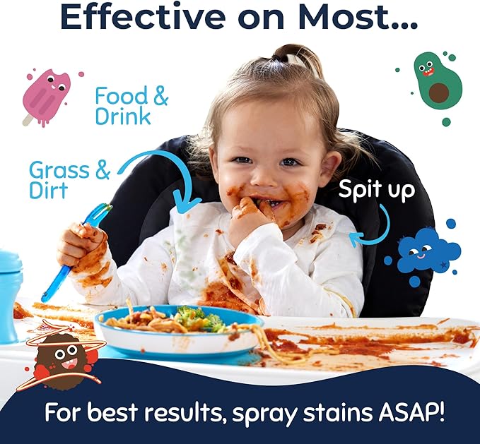 Miss Mouth's Messy Eater Stain Treater Spray - 4oz 3 Pack Stain Remover - Newborn &amp Baby Essentials - No Dry Cleaning Food Grease Coffee Off Laundry Underwear Fabric