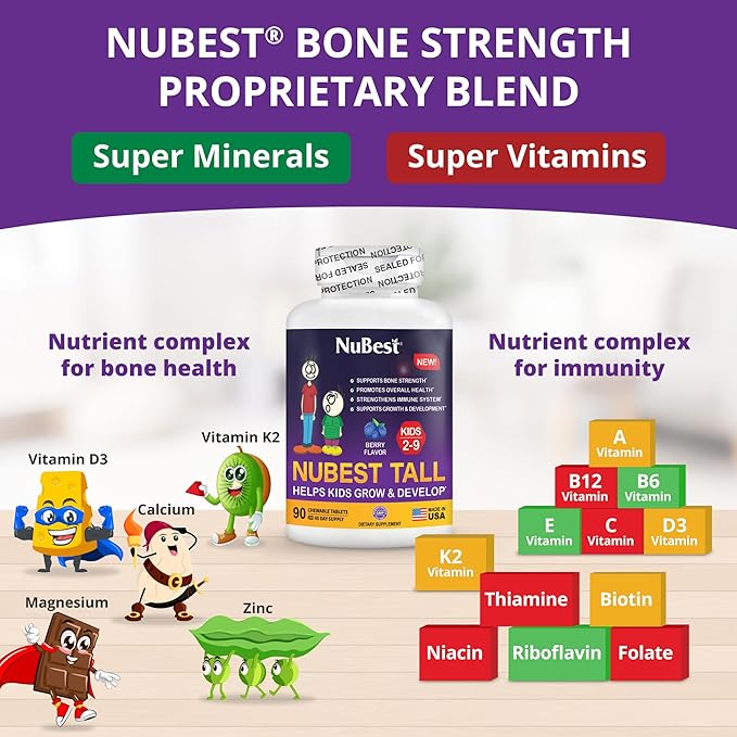 NuBest Bundle Tall 3 Extra Height Growth Tall 10 Tall 10 Tall Kids 90 Chewable Tablets | Growth Support for Kids &amp Teens