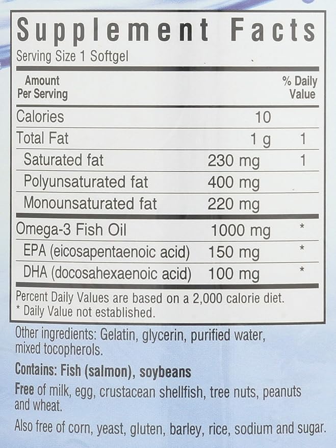 Omega-3 (Salmon Oil) 180 SoftGels 1000 mg - Bluebonnet