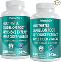 32-in-1 Liver Support with Milk Thistle Supplement – Liver Detox with Silymarin Artichoke Extract &amp Beetroot Powder – Comprehensive Wellness Formula for Liver Cleanse – 1426mg (180 count) (Pack o