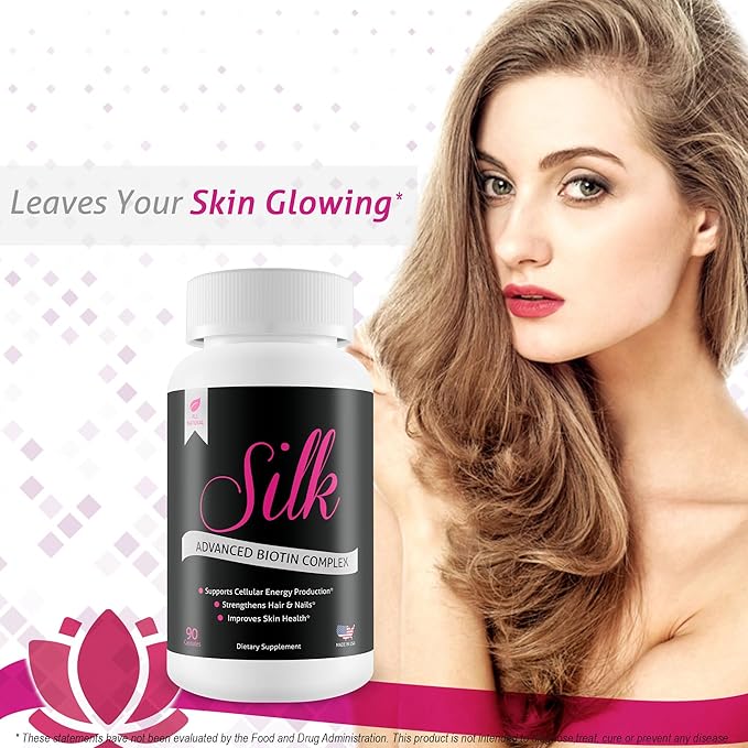Silk Advanced Biotin Complex- Promotes Stronger Longer Hair-Healthier Skin- Ultimate Nail Strength