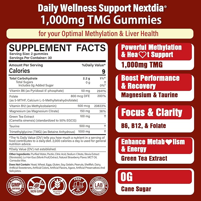 Fiber TMG Supplements Gummies 3Pack