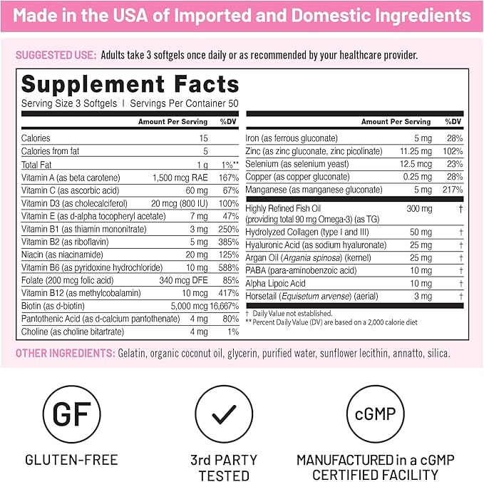 NatureWise [1] Hair Skin &amp Nails - Biotin + Multi Vitamin - 150 Softgels[50-Day Supply] + (Pack of 2) Magnesium Glycinate 625mg - Chelated Magnesium - 30 Capsules[30-Day Supply]