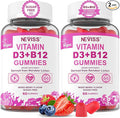 NEVISS 2Pack Vegan Vitamin D3 + Vitamin B12 Gummies High Potency D3 5000IU &amp 1000 mcg Methylated B12 Vitamin D3 and B12 for Adults Support Bone Health Immune &amp Energy Supplement 120 Count