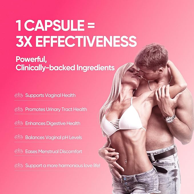 Vaginal Probiotics for Women pH Balance with Lactobacillus Probiotic &amp Cranberry White Pomegranate Women's Vaginal Health Supplement Healthy Vaginal Odor &amp Vaginal Flora 30Ct (Pack of 1)