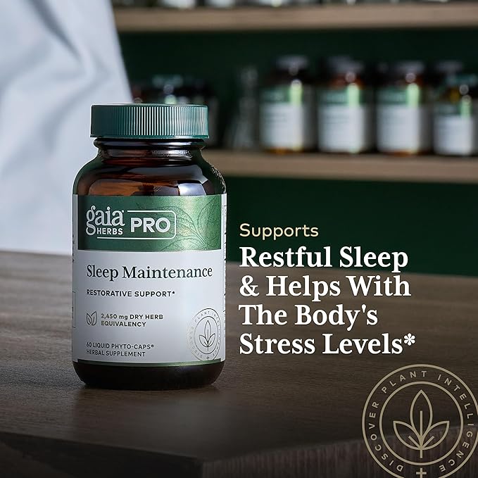 GAIA HERBS PRO Sleep Maintenance - Adrenal Health &amp Sleep Support* &amp PRO Somni-Mint Rosmarinic Complex - Sleep Health &amp Relaxation Support Supplement* - Bundle (Pack of 2)