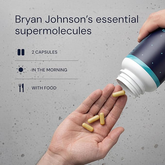 Blueprint Bryan Johnson Essential Capsules - Daily Multivitamin/Multimineral for Women and Men - Antioxidant Supplement with Calcium Vitamin B1 Vitamin D and Zinc - Vegan and Non GMO (30 Servings)