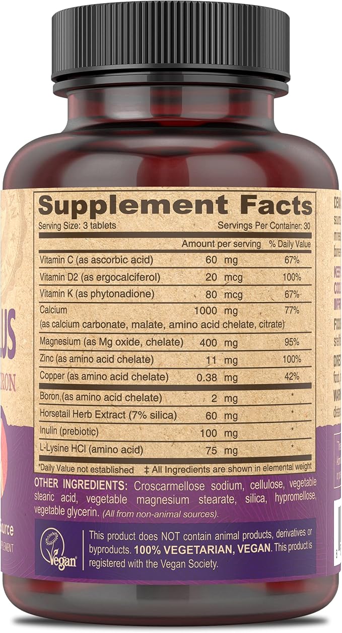 DEVA Vegan Cal MAG Plus Supplement with Calcium Magnesium Zinc Boron Vitamin C D &amp K 90 Tablets 12-Pack