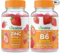 Lifeable Zinc 50mg + Vitamin B6 Gummies Bundle - Great Tasting Vitamin Supplement Gluten Free GMO Free Chewable Gummy