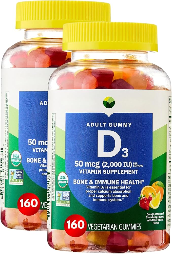 KP+ Vitamin D3 | Vitamin D3 Gummies 2000 IU | Bone &amp Immune Health Support | Vegetarian Gummies with Natural Flavors | 160 Count | (2)
