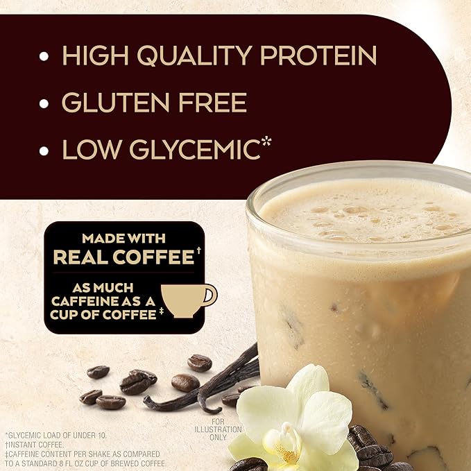 Atkins Iced Coffee Vanilla Latte Protein Shake 15g Protein 4g Net Carb Keto Friendly &amp Chocolate Crème Protein Wafer Crisps 10g Protein 4g Net Carb 5 Count
