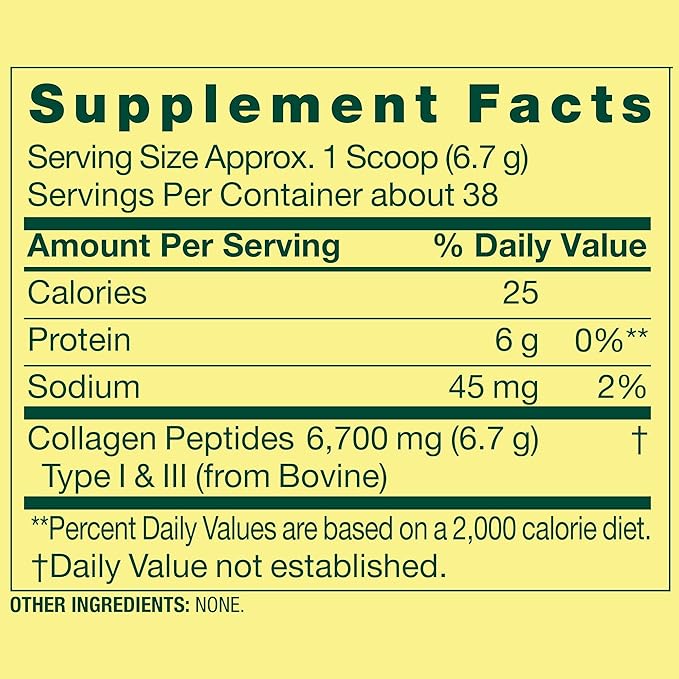 Collagen Peptides Powder 255g (9 Oz) - Hydrolyzed Protein(Type I &amp III) Keto Collagen Powder for Women &amp Men - Hair Skin and Joints by Spring Valley (Pack of 1) - Set By Basket Goods