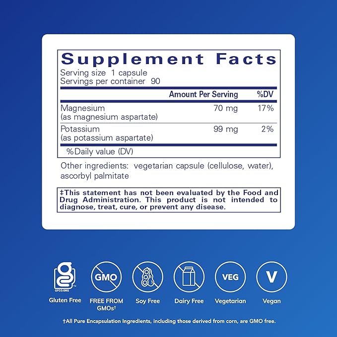 Pure Encapsulations Potassium Magnesium (Aspartate) | Supplement to Support Heart Muscular Bone and Nerve Health* | 90 Capsules