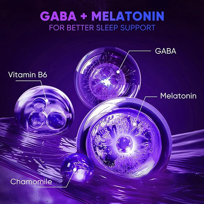 GABA Sleep Gummies | Natural Mood Support &amp Restful Sleep | 60 Gummies | Sugar-Free Calorie-Free | Non-Habit Forming (3PCS)