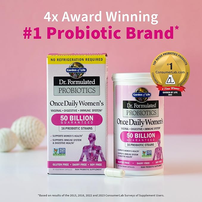 Garden of Life Heart Resveratrol Supplement - Raw Whole Food Antioxidant Formula for Heart Health &amp Dr. Formulated Women's Probiotics Once Daily 16 Strains 50 Billion 30 Count