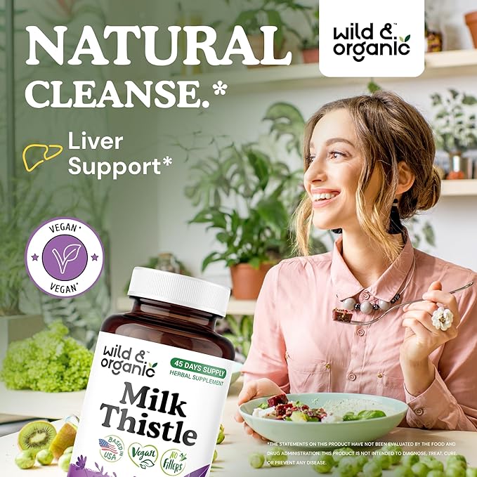 Wild &amp Organic Milk Thistle 90 Capsules &amp Dandelion Tincture 4 fl oz