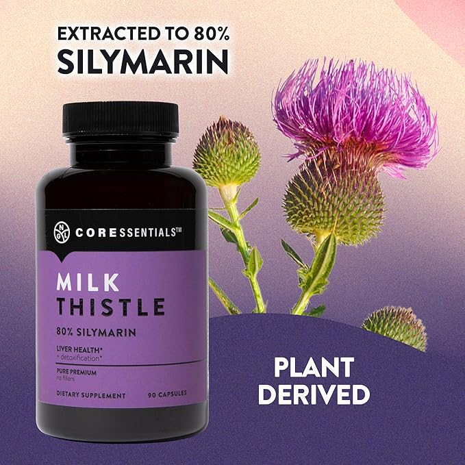 NGL Milk Thistle Extract 1300mg - 80% Silymarin Standardized - 90 Capsules for Liver Support 45 Servings