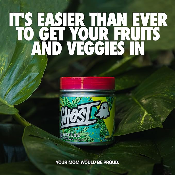GHOST Greens Powder Guava Berry - 30 Servings - 19 Superfood Greens &amp Reds Powder Fruits Vegetables Spirulina &amp Chlorella Prebiotics 10 Billion CFU Probiotic &amp Digestive Enzymes - G