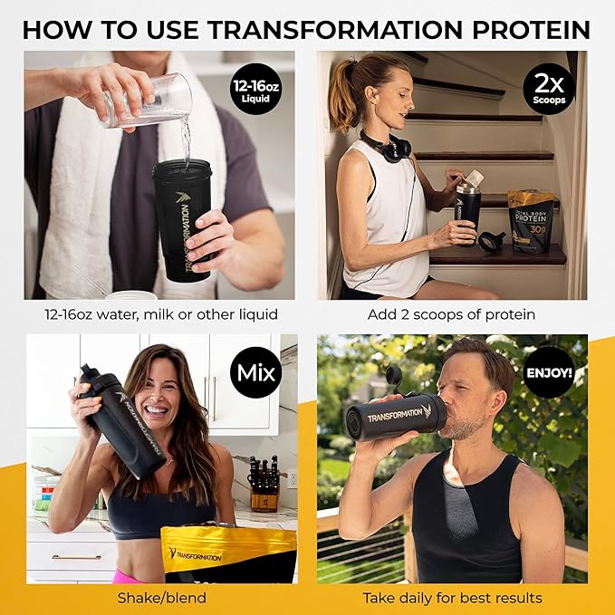 Transformation Chocolate &amp Vanilla Protein Powder | 30G Multi-Protein Superblend | Collagen Peptides Egg White &amp Plant Blend | MCT Oil | BCAA Amino Acids | Probiotics &amp Enzymes | Low Carb