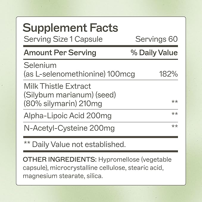 Amy Myers MD Liver Support - Comprehensive Liver Support Health Formula - Herbal Supplement with Milk Thistle &amp Selenium - Gentle Support for Liver Health &amp Bile Flow - 60 Capsules (60 Serving
