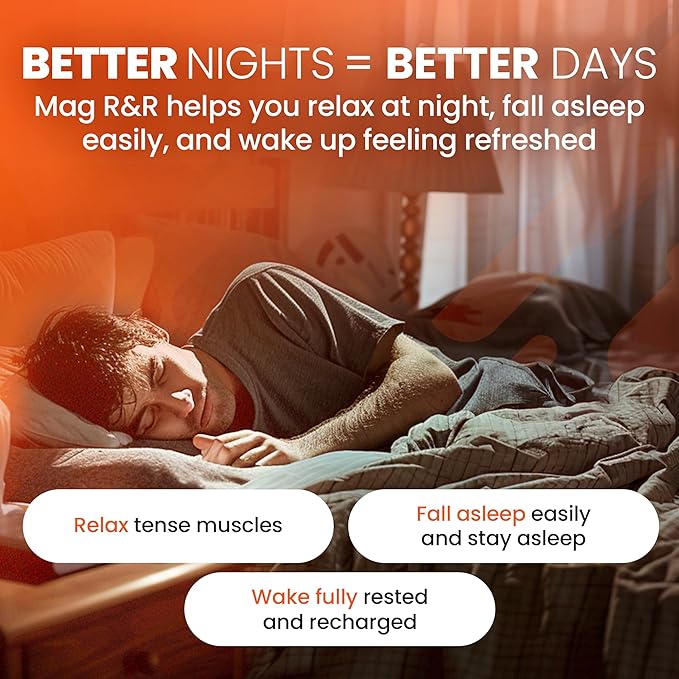SaltWrap Mag R&ampR - Nighttime Muscle Cramps Support Natural Sleep Support for Adults with Magnesium Glycinate for Muscle Spasm and Leg Cramps Relief 90 Capsules