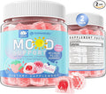 Sugar Free Ashwagandha Mood Support Filled Gummies for Women Men Calm Gummy with Vitamin D3 B6 Vegan Omega 3 L-Theanine CoQ10 &amp Rhodiola Rosea Natural Relax Calming Supplement Vegan 120Cts