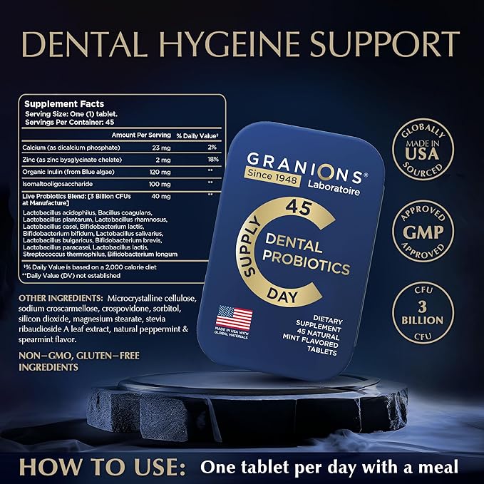 Oral Probiotic Mints - 3 Billion CFU for Dental Probiotics for Teeth and Gums - Best Breath Freshener with Lactobacillus Salivarius - Oral Health Probiotics for Bad Breath -270 Tablets in Tins